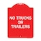 Signmission Designer Series Sign-No Trucks or Trailers, Red & White Aluminum Sign, 18" x 24", RW-1824-23556 A-DES-RW-1824-23556 - alternate 1